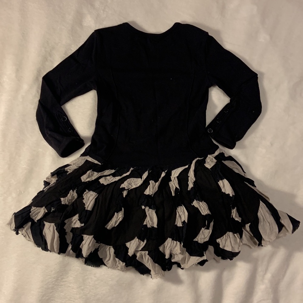 WHITE AND BLACK RUFFLE DRESS AND MATCHING TIGHTS!!! - Picture 3 of 7